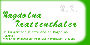 magdolna krattenthaler business card